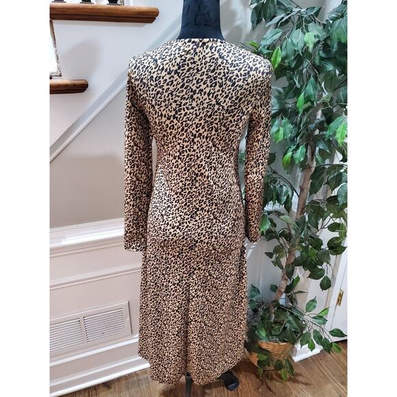 Asos Women's Brown Polyester Round Neck Long Sleeve Long Maxi Dress Zero Size - Picture 7 of 11